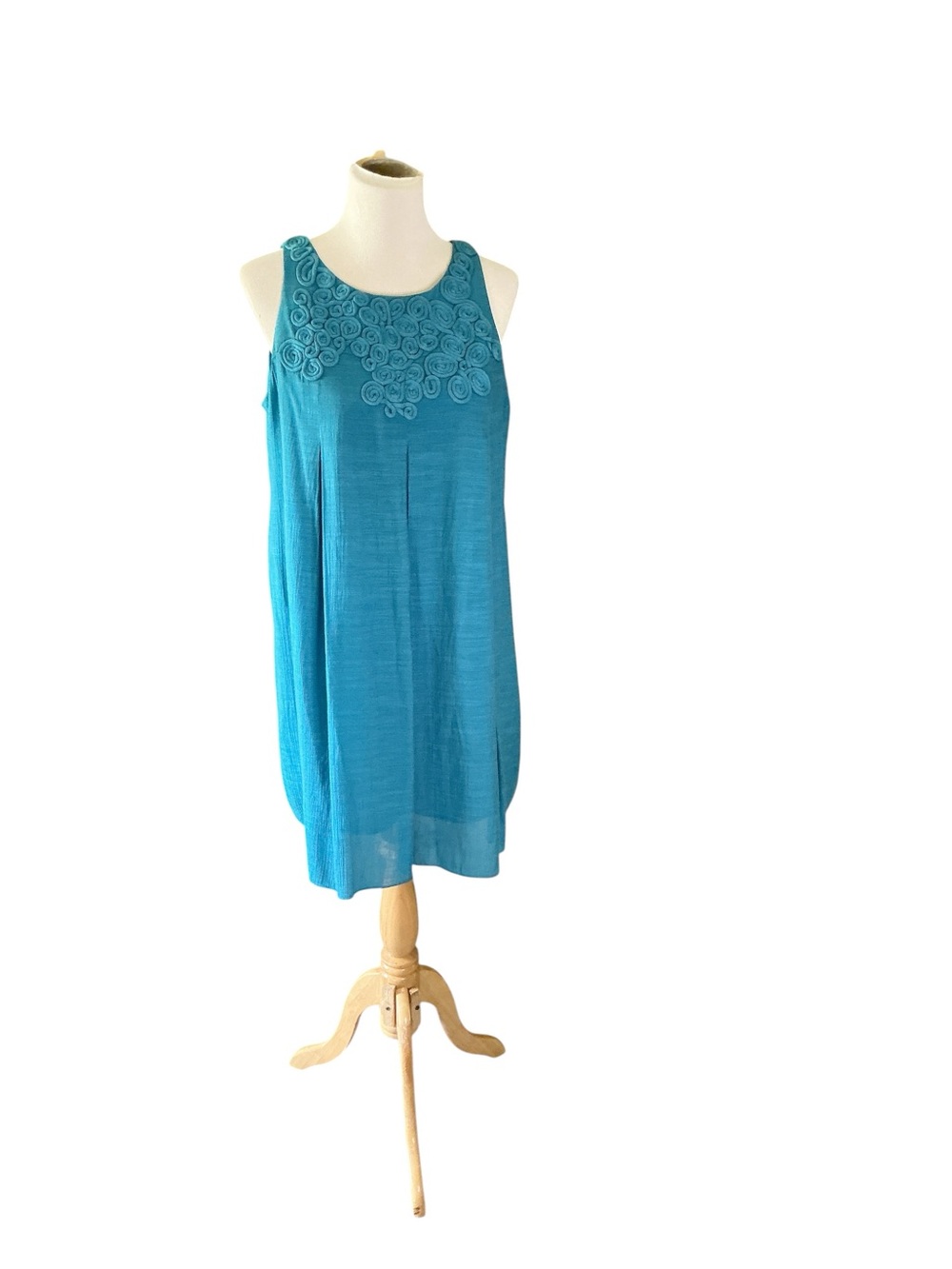 S.L. Fashions Turquoise Rosette Detail Dress